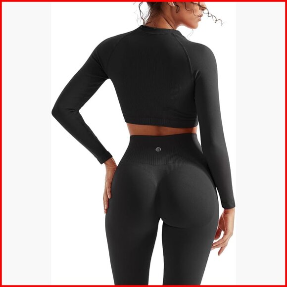 Seamless Workout Set Leggings Crop Top Butt Lifting Scrunch